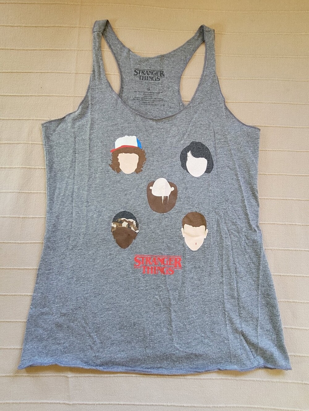 Stranger Things Gray Graphic Racerback Tank Top